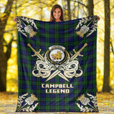 Campbell Modern Tartan Gold Courage Symbol Blanket